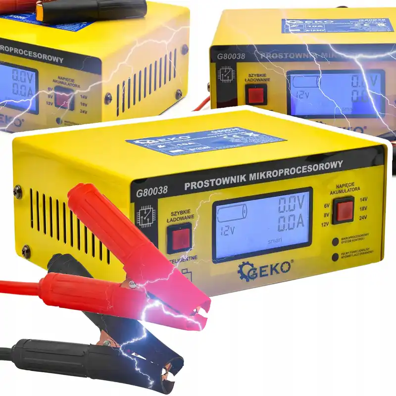 PROSTOWNIK MIKROPROCESOROWY SAMOCHODOWY DO AKUMULATORÓW 6/12/24V LCD 10A Zamów teraz