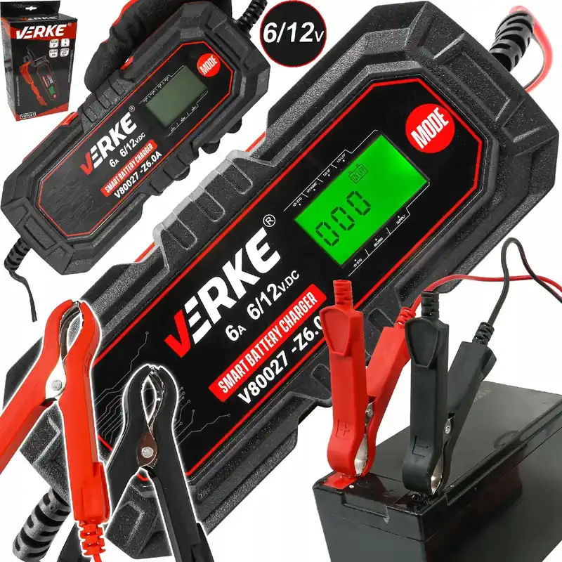 PROSTOWNIK ŁADOWARKA DO AKUMULATORA LCD 6V 12V 6A Darmowa dostawa