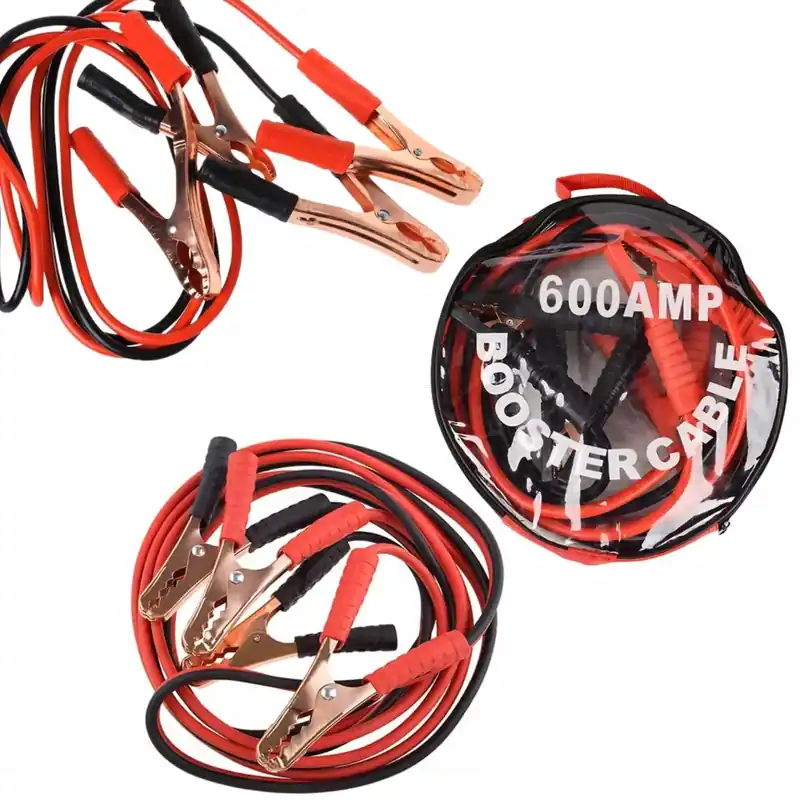 Tylko dziś 2 x KABLE PRZEWODY ROZRUCHOWE 600A 4 METRY DŁUGIE SOLIDNE GRUBE DO AKUMULAT