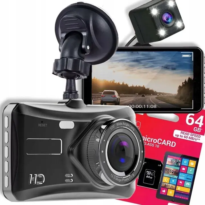 Ostatnia szansa WIDEOREJESTRATOR JAZDY DOTYKOWY WIDEO REJESTRATOR KAMERA COFANIA + KARTA SD