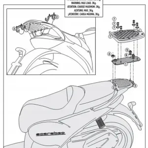 KAPPA STELAŻ KUFRA CENTRALNEGO APRILIA SCARABEO 125/200 (11-15) ( BEZ PŁYTY Bezpieczna płatność