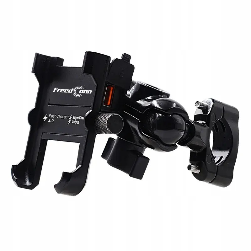 Uchwyt motocyklowy na telefon FreedConn MC10N na kierownicę USB QC 3.0 Autentyczny